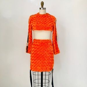 Furry Crop Top & Skirt